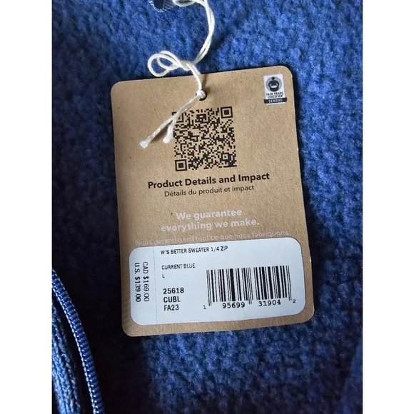 Patagonia Women's Better Sweater 1/4 Zip Fleece Pullover Large - Picture 5 of 9